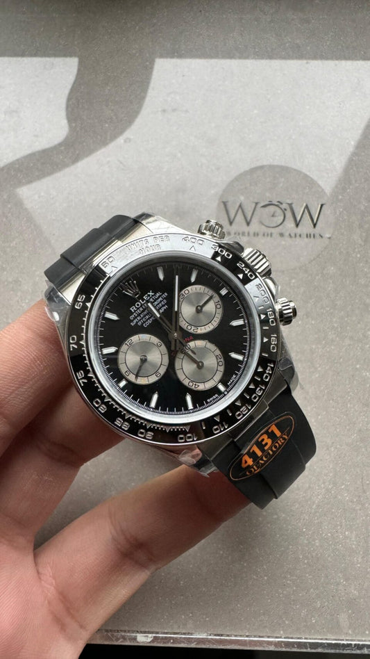 QF Factory 1:1 Rolex Daytona 126500 Best Edition 904L Steel Black Dial SA4131
