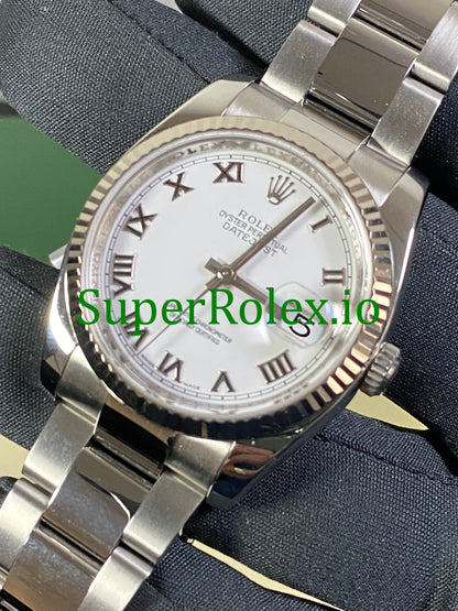 Rolex Datejust 36 Steel White Roman Dial Ref.116234