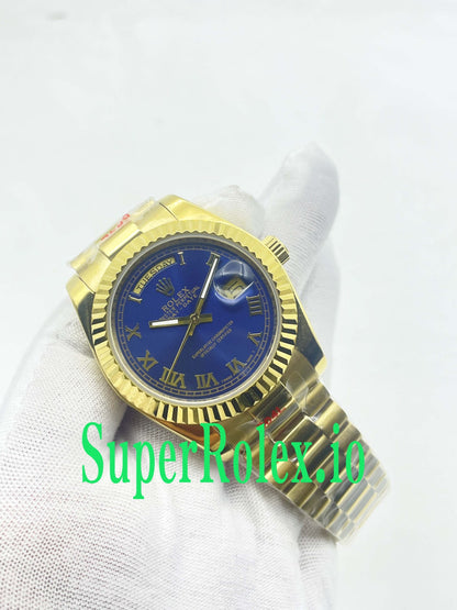 Rolex Day-Date 36MM Yellow Gold Blue Roman Dial Ref.18238