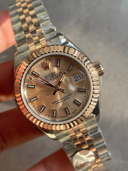 Rolex Datejust 28mm 904L RG/SS Champagne Dial A2671