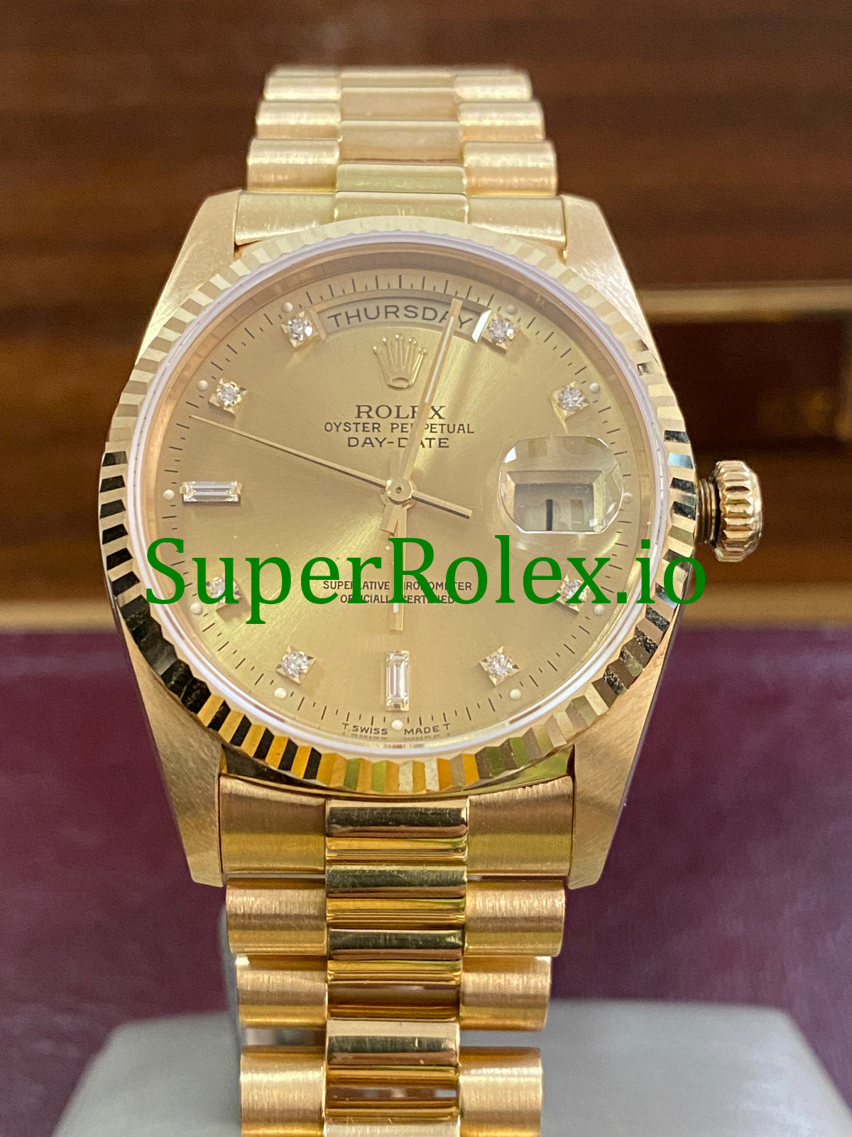 Rolex Dial Day-Date 36MM Yellow Gold Diamond Ref.18238