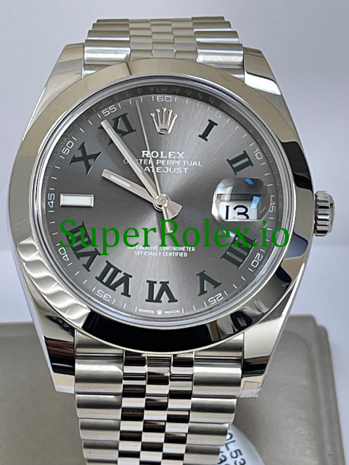 Rolex Datejust 41 Steel Slate Green Roman Ref.126300