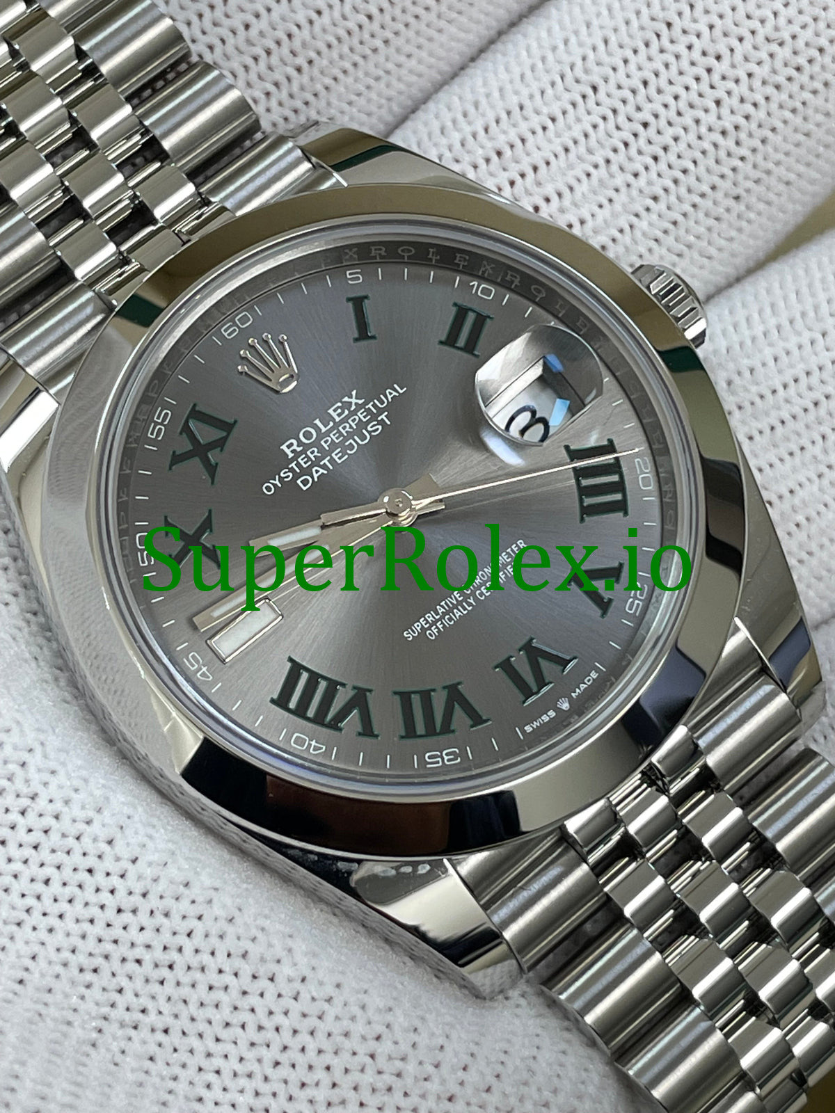Rolex Datejust 41 Steel Slate Green Roman Ref.126300