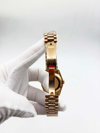 GMF Factory 1:1 Rolex Day-Date 40mm 228235 904L RG Fluted Bezel Rose Gold Dial