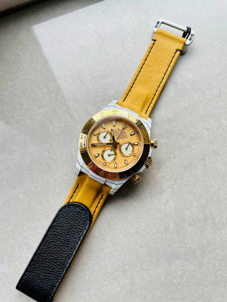 DIWF Factory 1:1 Rolex Daytona DIW White Carbon/YG Best Edition Gold ...