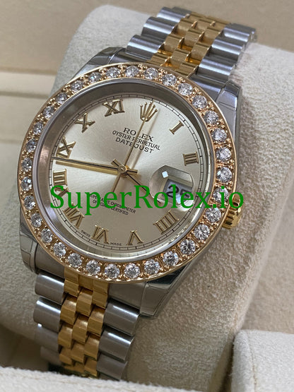 Rolex Datejust 36 Steel and Yellow Gold Silver Roman Dial Ref.116233