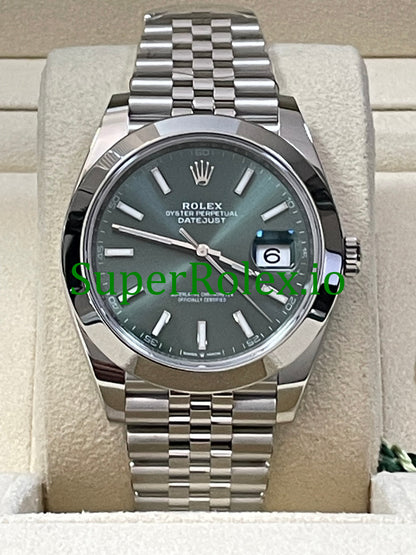 Rolex Datejust 41 Steel Mint Green Dial Ref.126300