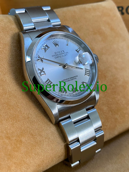 Rolex Datejust 36 Steel Silver Roman Dial Ref.16200