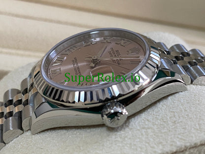 Rolex Datejust 31 Steel and White Gold Pink Roman Dial Ref.278274