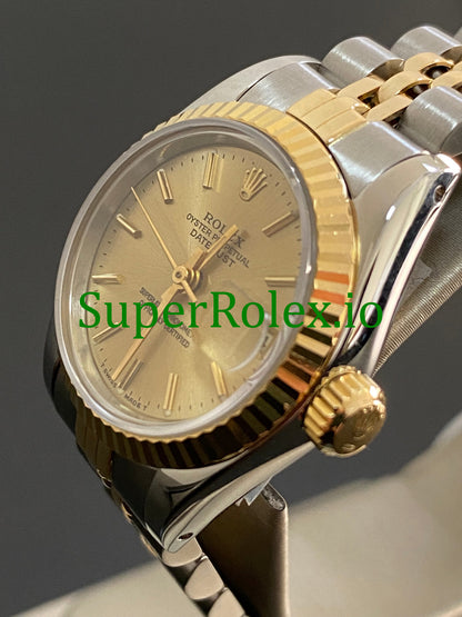 Rolex Lady-Datejust 26MM Yellow Gold Champagne Index Dial Ref.69173