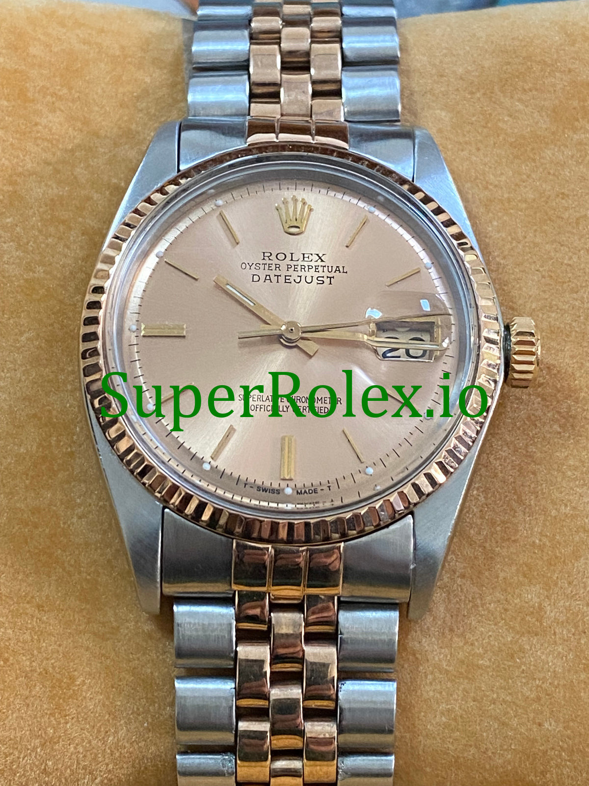 Rolex Datejust 36 Steel and Everose Gold Rose Index Dial Ref.1601