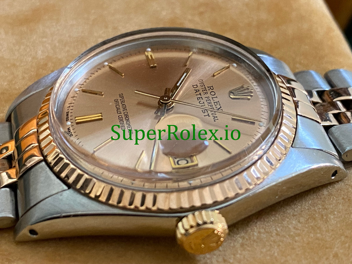 Rolex Datejust 36 Steel and Everose Gold Rose Index Dial Ref.1601