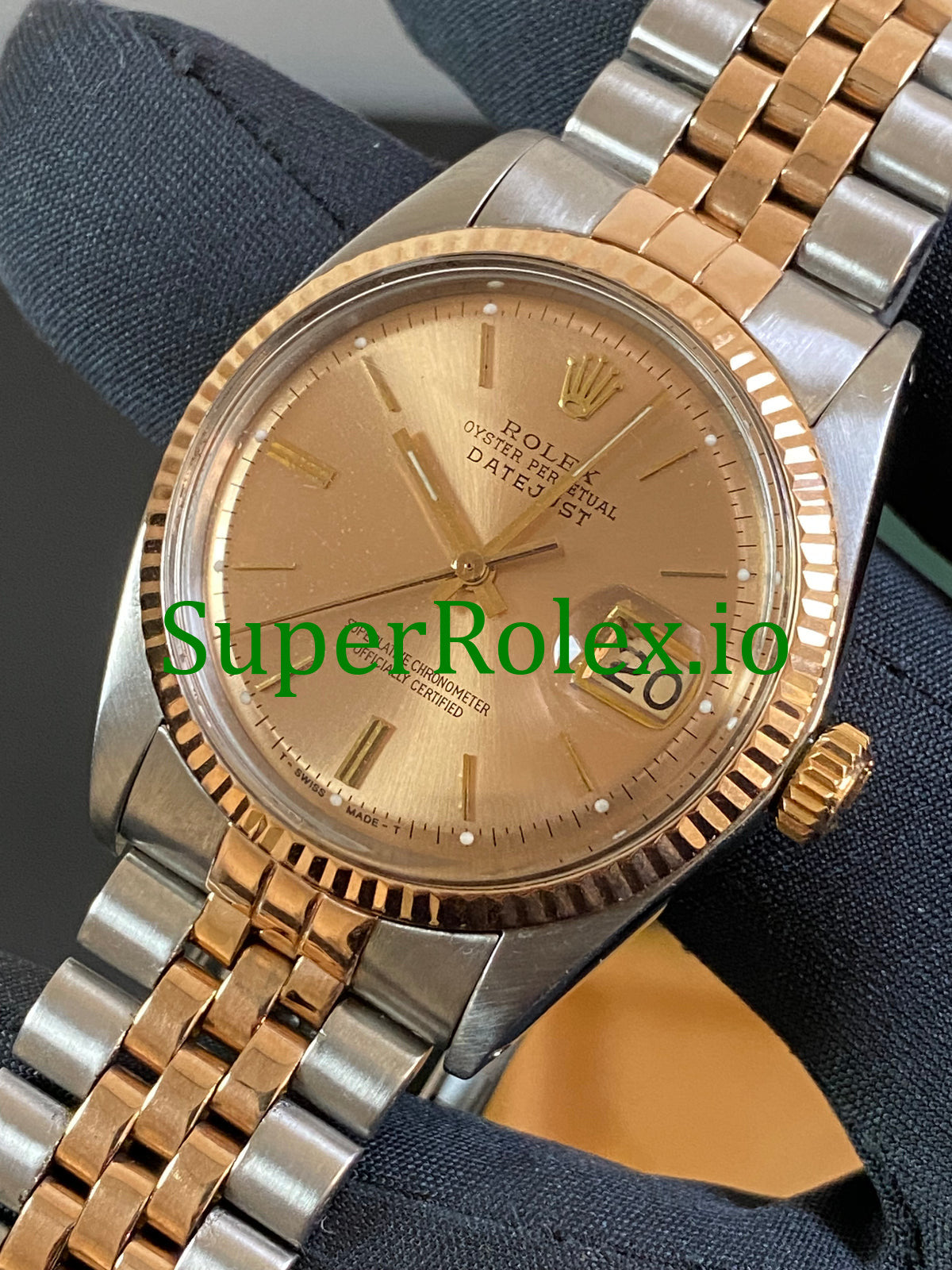 Rolex Datejust 36 Steel and Everose Gold Rose Index Dial Ref.1601