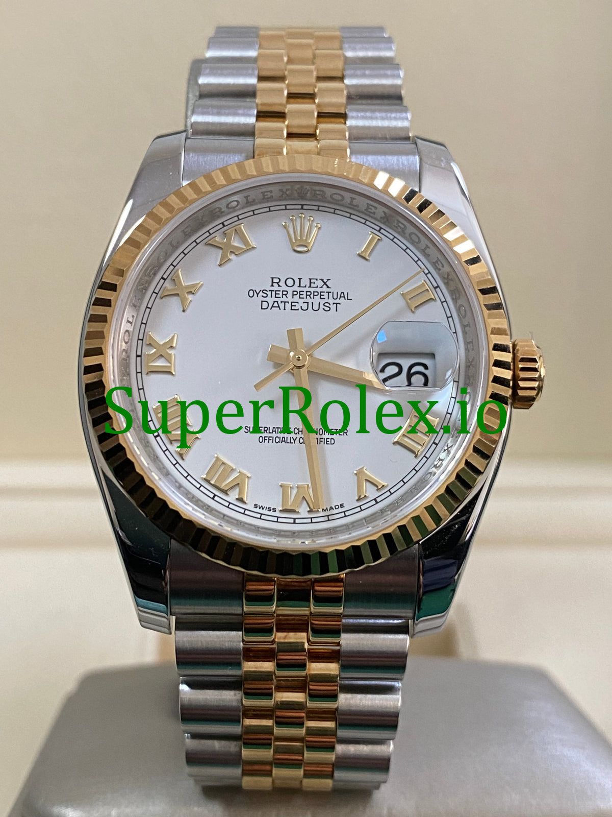 Rolex Datejust 36 Steel and Yellow Gold White Roman Dial Ref.116233