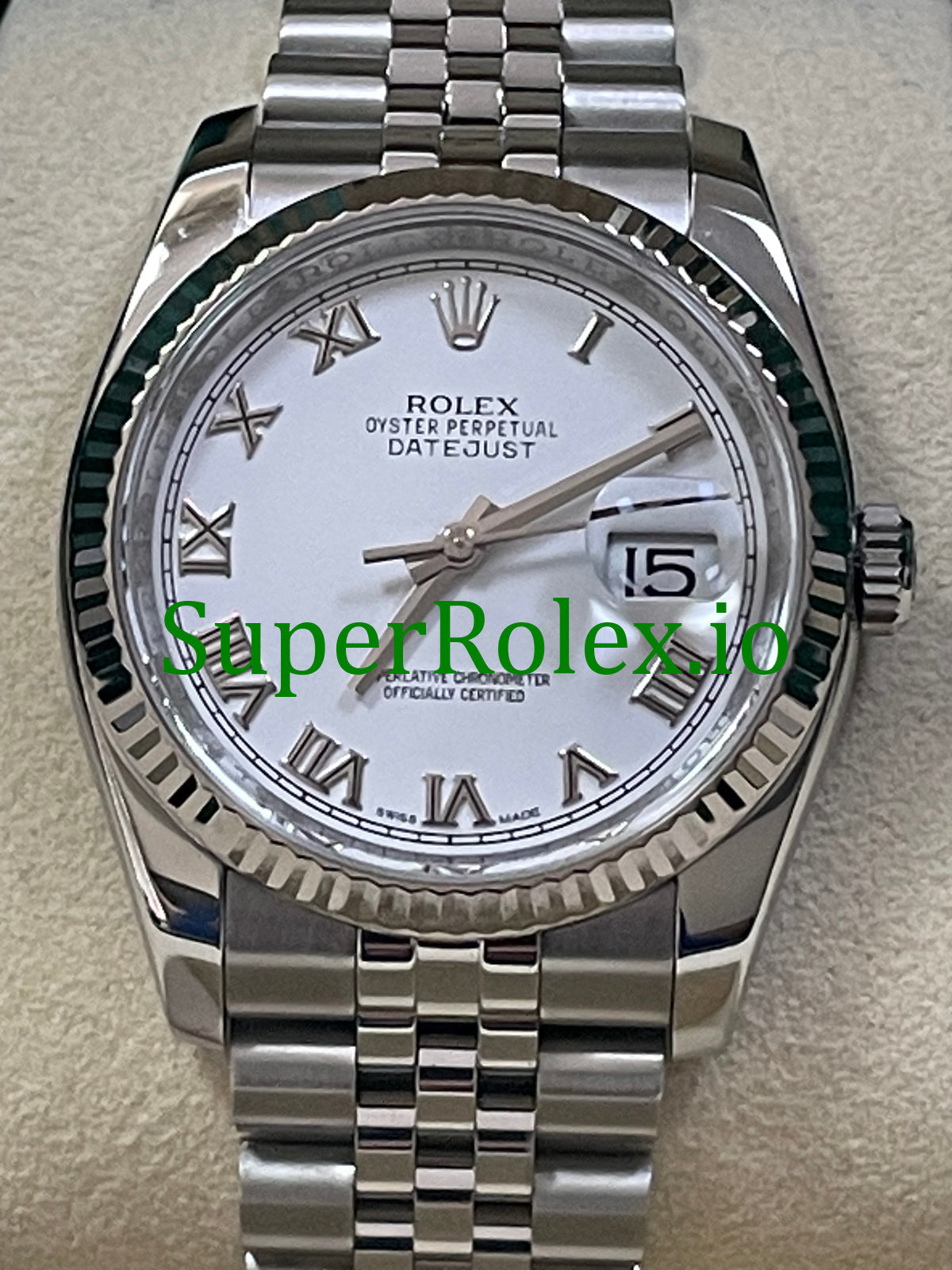 Rolex Datejust 31 Steel White Gold White Roman Dial Ref.178274