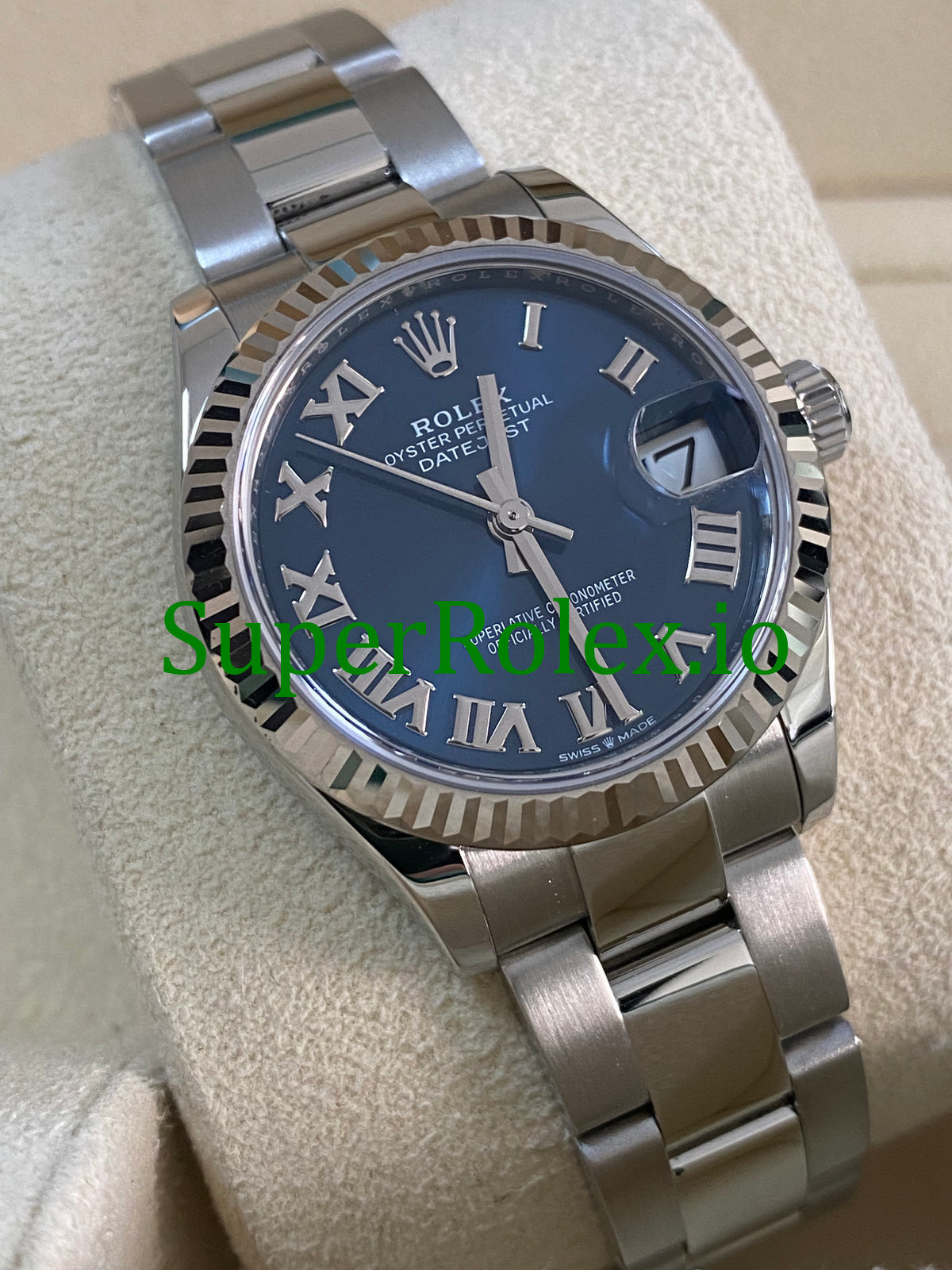 Rolex Datejust 31 Steel and White Gold Blue Roman Dial Ref.278274