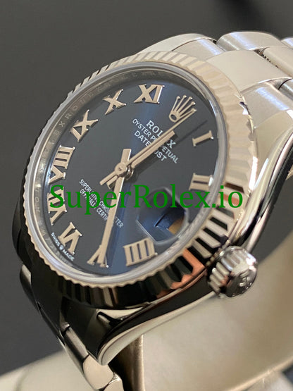 Rolex Datejust 31 Steel and White Gold Blue Roman Dial Ref.278274