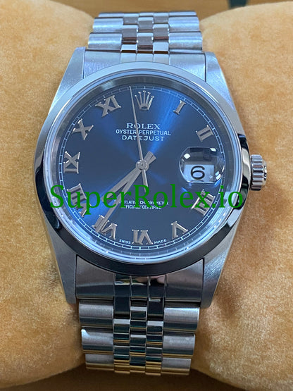 Rolex Datejust 36 Steel Blue Roman Dial Ref.16200