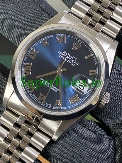 Rolex Datejust 36 Steel Blue Roman Dial Ref.16200