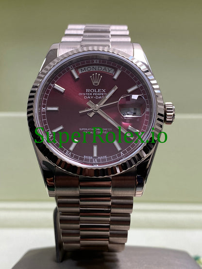 Rolex Day-Date 36MM White Gold Cherry Dial Ref.118239