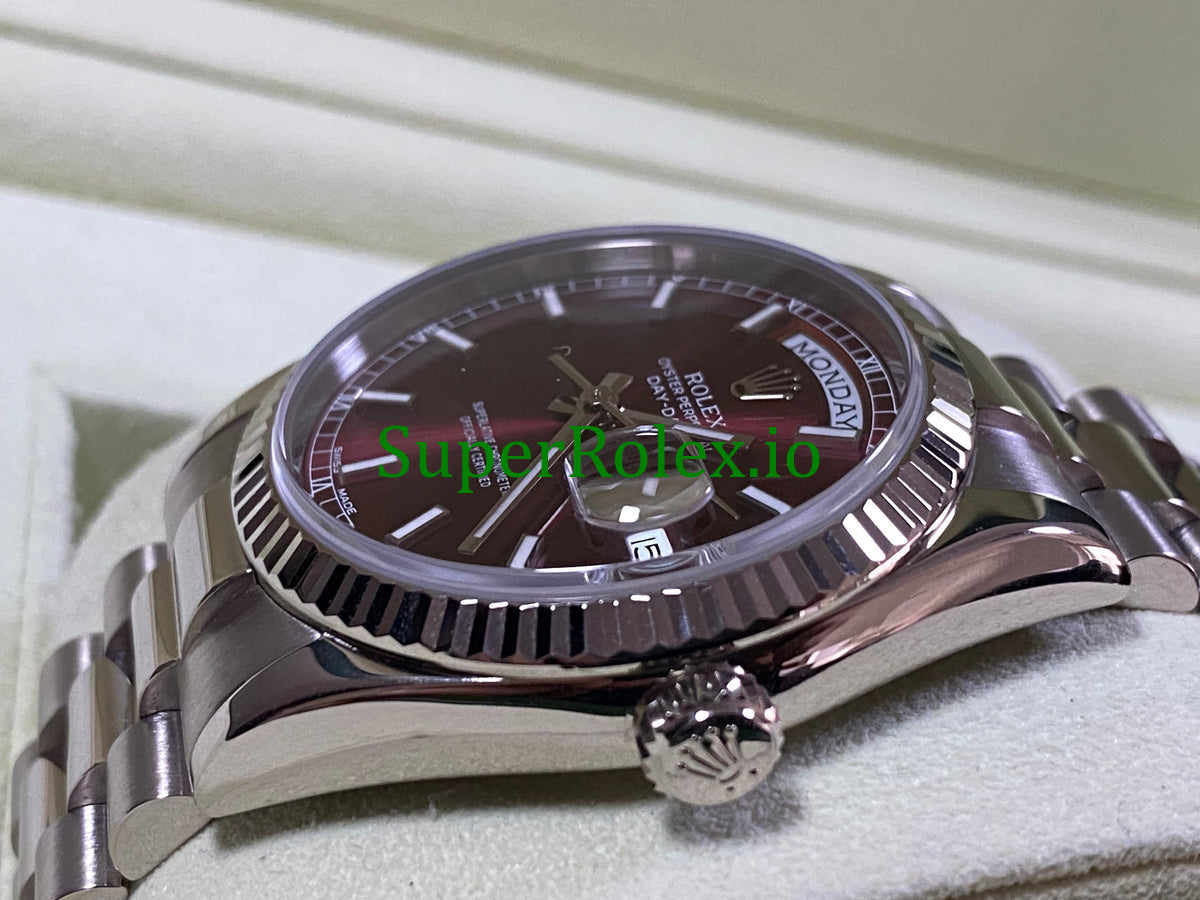Rolex Day-Date 36MM White Gold Cherry Dial Ref.118239