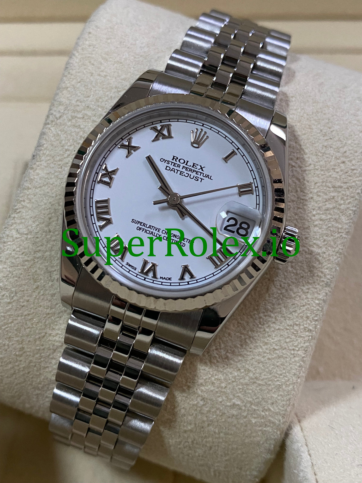 Rolex Datejust 31MM White Gold White Roman Dial Ref.78274