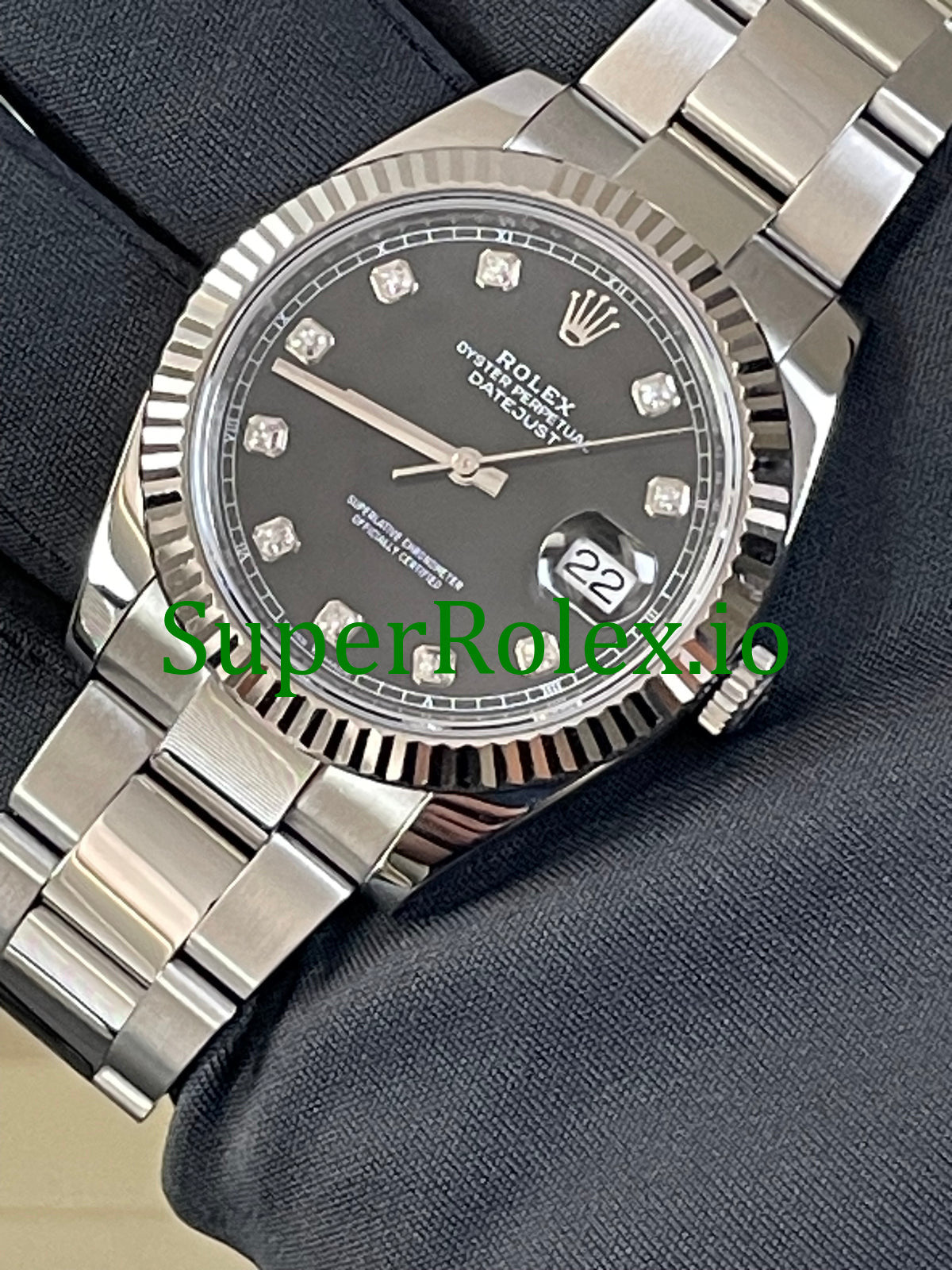 Rolex Datejust 41 Steel and White Gold Rolesor Black Diamond Dial Ref.126334