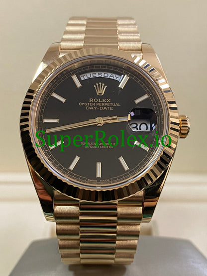 Rolex Day-Date 40MM Yellow Gold Ref.228238 Black Motif Dial