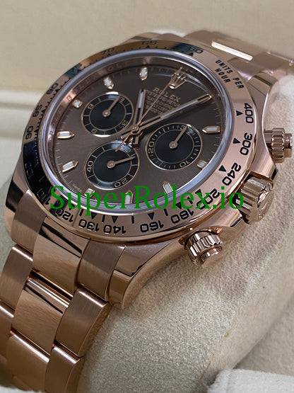 Rolex Cosmograph Daytona 40 Everose Gold Chocolate Index Dial  Ref.116505
