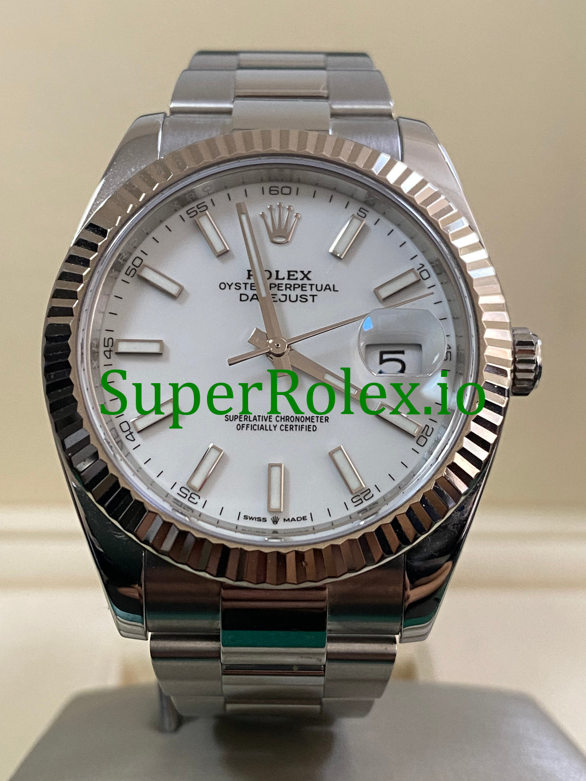 Rolex Datejust 41 Steel and White Gold Rolesor White Index Dial Ref.126334