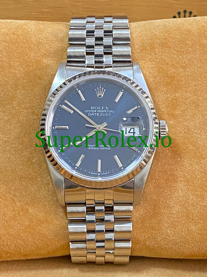 Rolex Datejust 36 Steel Blue Index Dial Ref.16234
