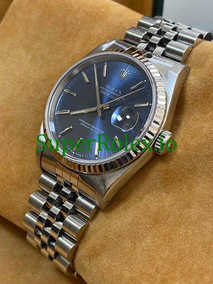 Rolex Datejust 36 Steel Blue Index Dial Ref.16234