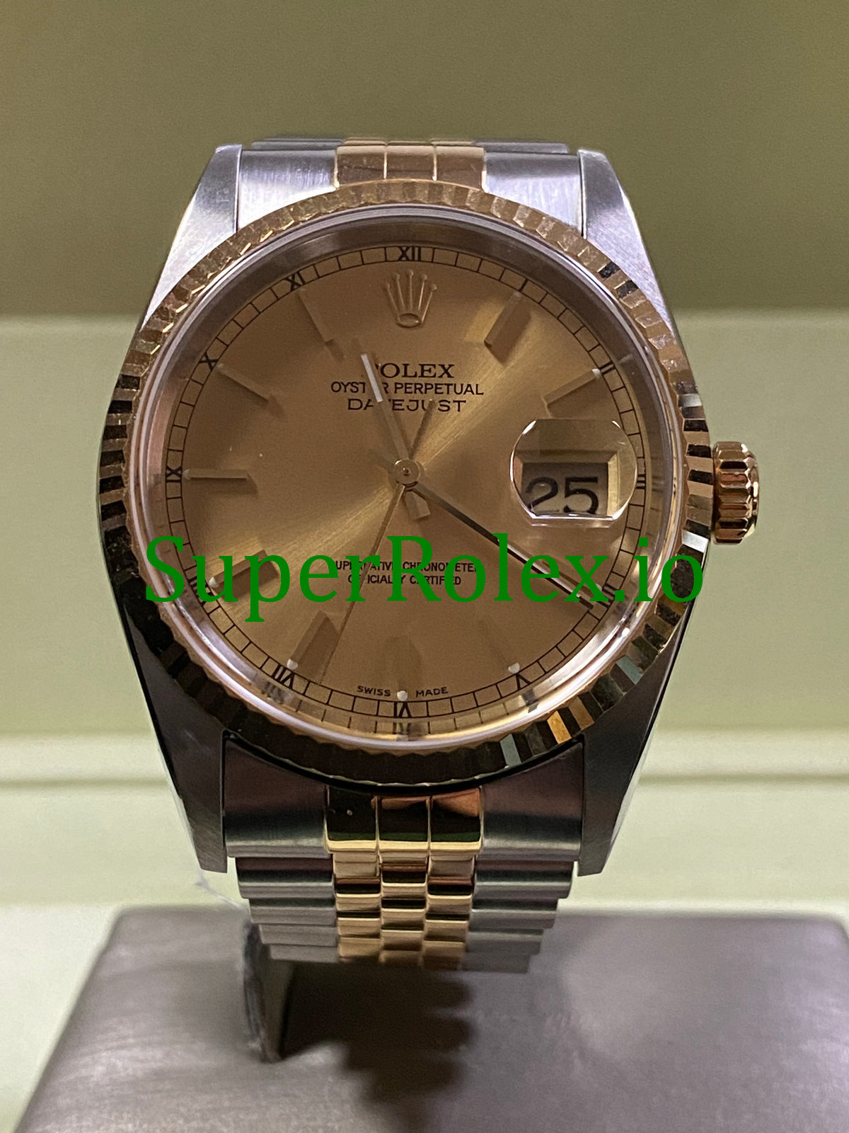 Rolex Datejust 36 Steel and Yellow Gold Champagne Index Dial Ref.16233