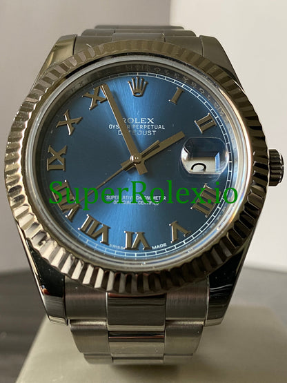 Rolex Datejust II 41 Steel Blue Roman Dial Ref.116334