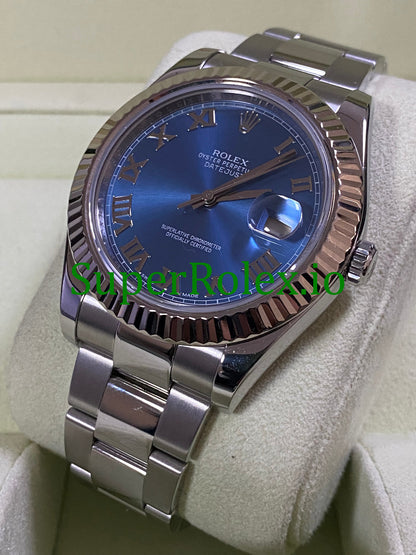Rolex Datejust II 41 Steel Blue Roman Dial Ref.116334