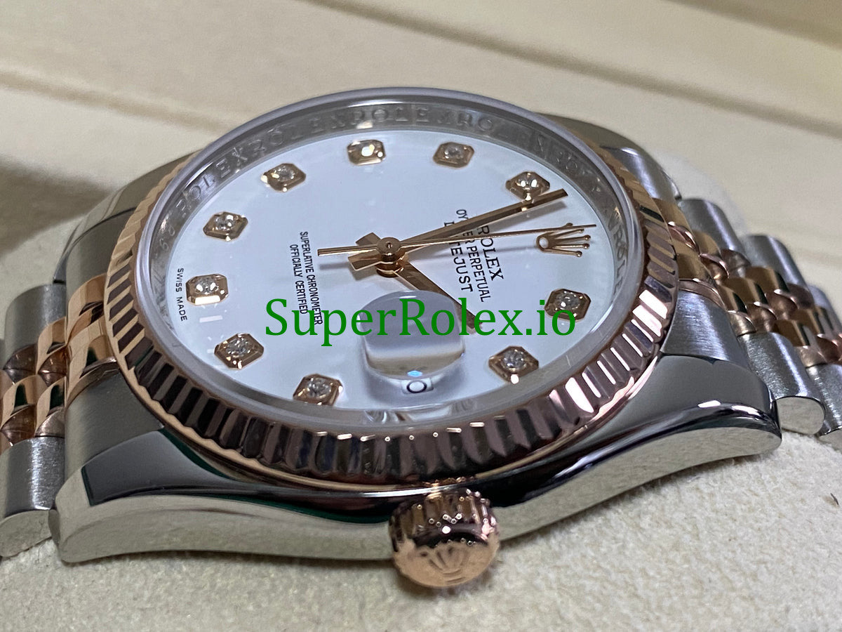 Rolex Datejust 36 Everose Gold White Diamond Dial Ref.116231