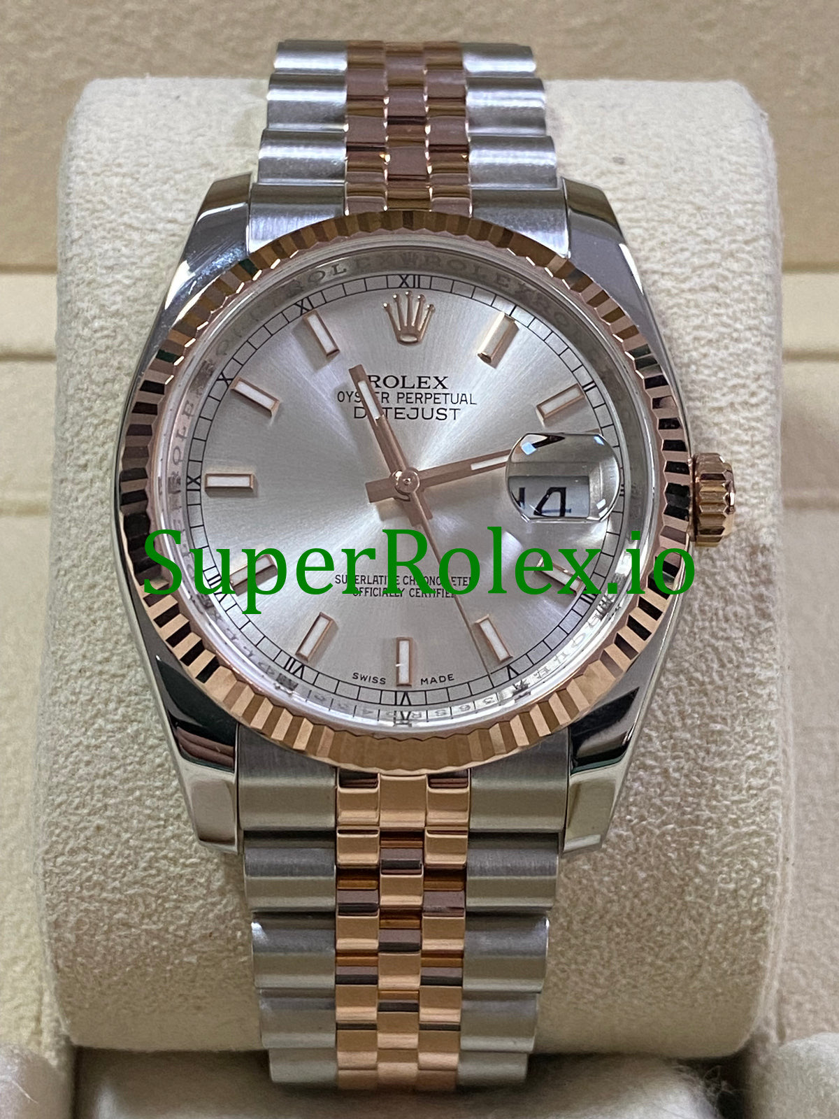 Rolex Datejust 36 Steel and Everose Gold Sundust Dial Ref.116231