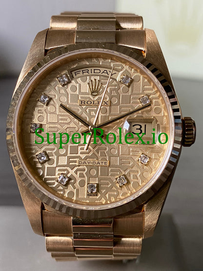Rolex Day-Date 36MM Yellow Gold Diamond Dial Ref.18238