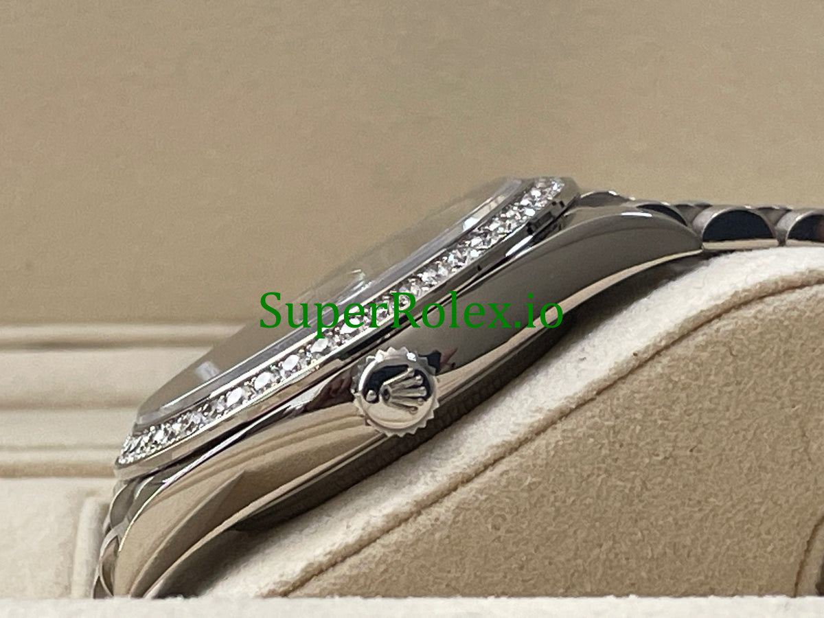 Rolex Day-Date 40 White Gold Ref.228349RBR Black Baguette Diamond Dial