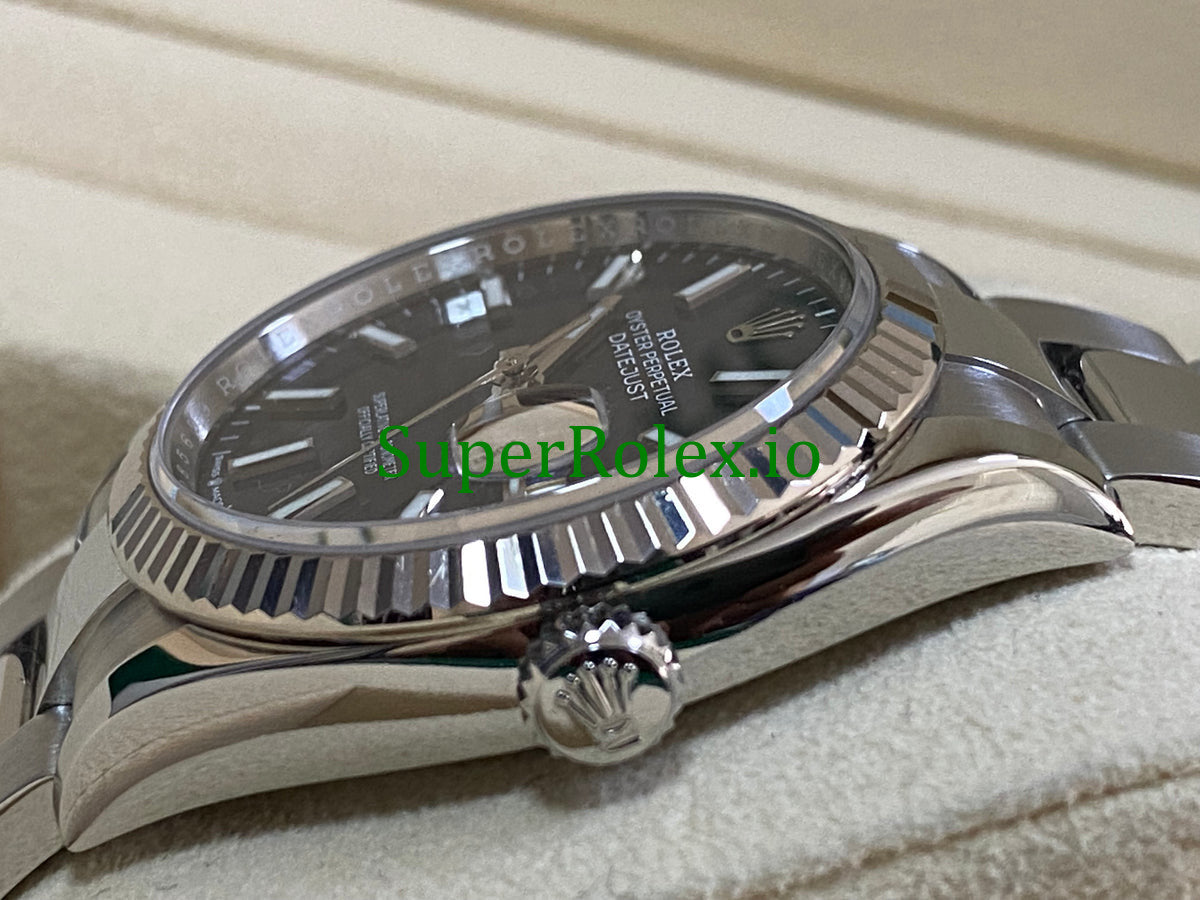 Rolex Datejust 36 Stainless Steel Bright Blue Fluted-Motif Dial Ref.126234